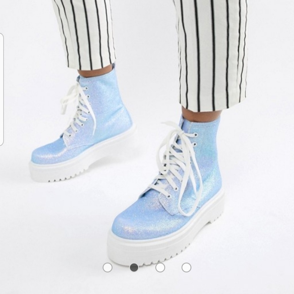ISO: ASOS DESIGN Attitude glitter chunky lace up b
